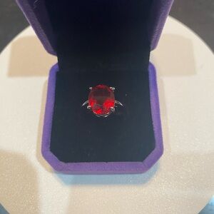 Red Garnet Gemstone Silver Ring Item 16